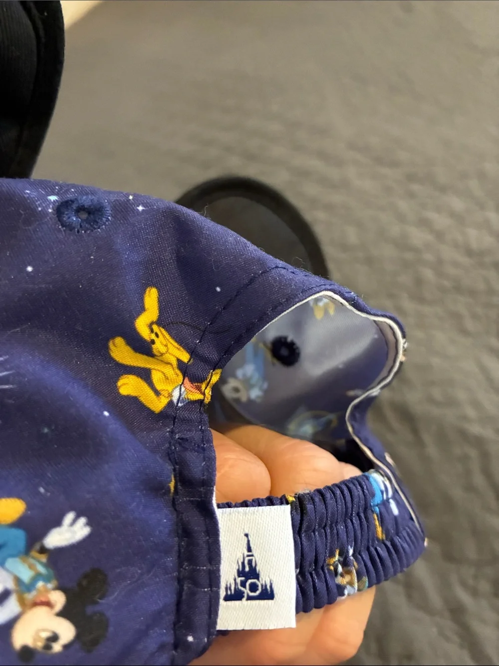 Disney Navy Blue Mickey Ear Cap with Yellow & Black Accents